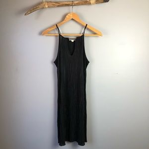 90’s sleeveless spaghetti strap ribbed black dress